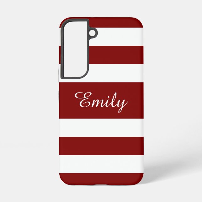 Coque Samsung Galaxy Nom Rayures Rouges Modernes (Verso)