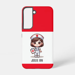 Coque Samsung Galaxy Nourriture Manga mignonne avec cheveux Brown Brown