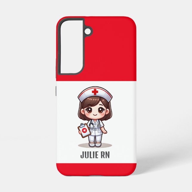 Coque Samsung Galaxy Nourriture Manga mignonne avec cheveux Brown Brown (Verso)