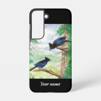 Oiseaux Geai Stellaire Peinture Aquarelle Personna