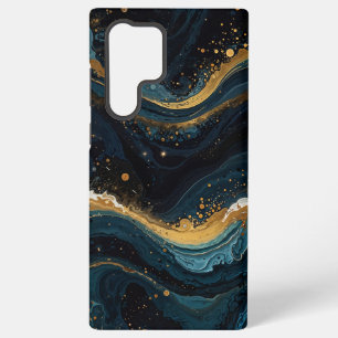 Coque Samsung Galaxy Or cosmique et Flûte Bleue, Luxe Abstrait