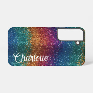 Coque Samsung Galaxy Pailleté métallisé arc-en-ciel Élégant Personnalis