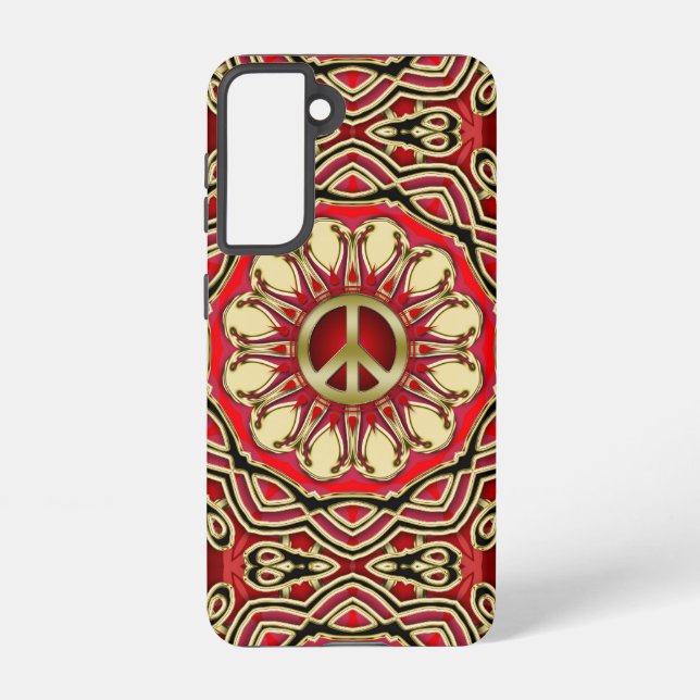 Coque Samsung Galaxy Panneau de paix Soleil rose (Verso)