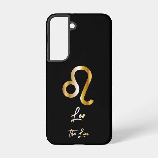 Coque Samsung Galaxy Panneau Léo Zodiac, Noir & Or (Verso)