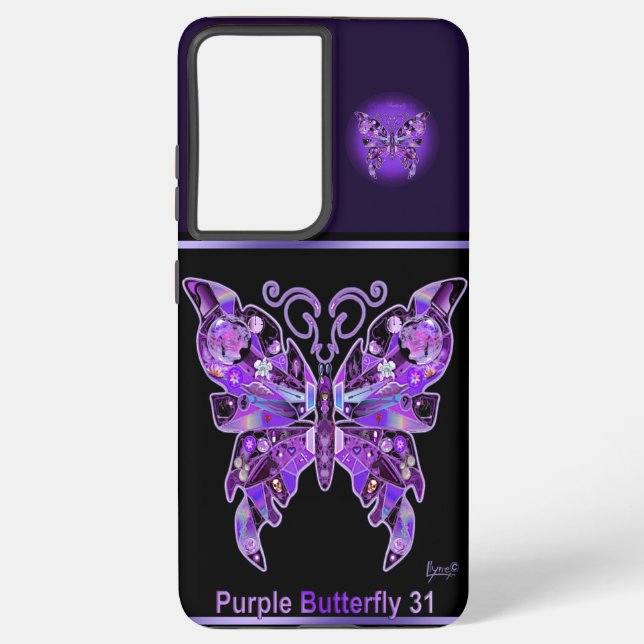 Coque Samsung Galaxy Papillon pourpre 31 (Verso)