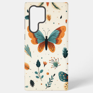 Coque Samsung Galaxy Papillons d'art populaire avec Turquoise et Terrac