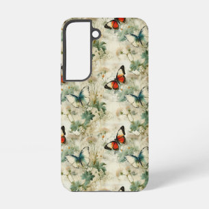 Coque Samsung Galaxy Papillons et fleurs Vintages colorés (2)