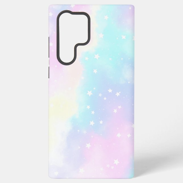 Coque Samsung Galaxy Pastel Cloudy Sky with Stars Dreamy Design (Verso)