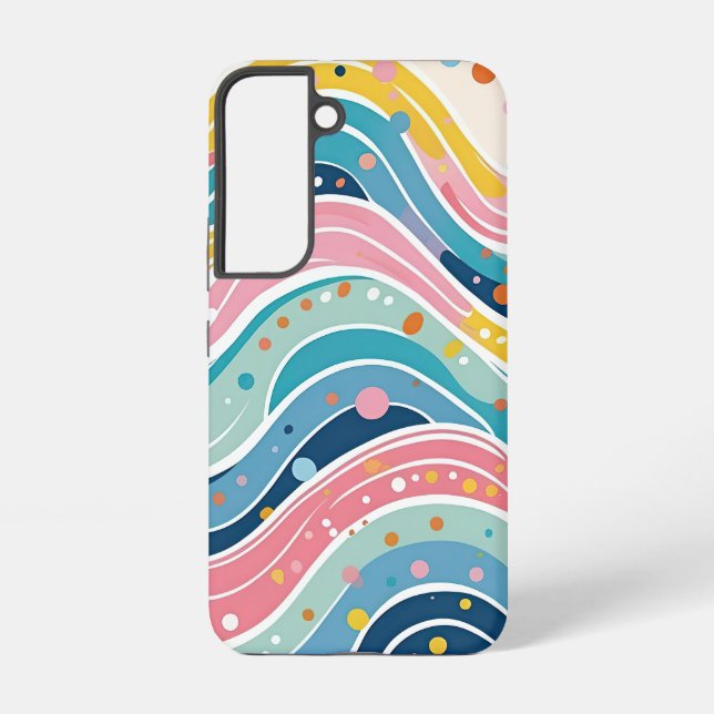 Coque Samsung Galaxy Pastel psychédélique Vague arc-en-ciel (Verso)
