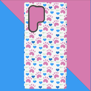Coque Samsung Galaxy Pattes de chat dessinées à la main Cœurs Miaulemen