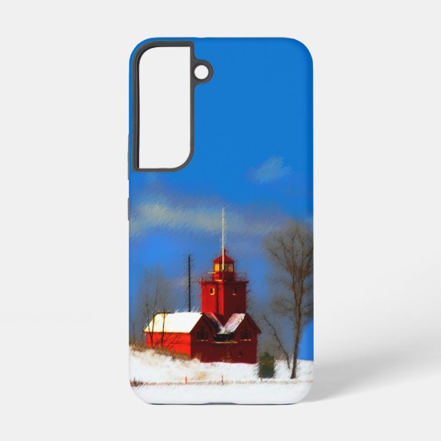 Coque Samsung Galaxy Peinture de phare rouge - Art original (Verso)