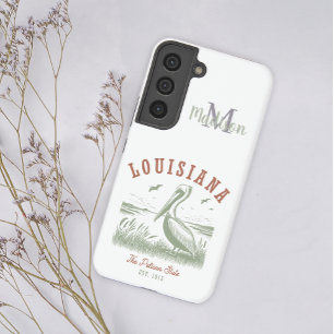 Coque Samsung Galaxy Pélican Pastel Initial Nom État Louisiane