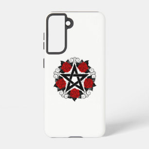 Coque Samsung Galaxy Pentagramme aux roses rouges