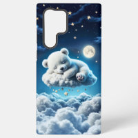 Petits nuages teddy étoiles lune imaginaire art