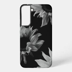 Coque Samsung Galaxy Photographie d'art fine Tournesol Noir Blanc Uniqu