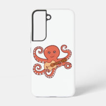 Pieuvre adorable Jouer Acoustique Guitare Cartoon