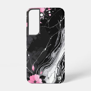 Coque Samsung Galaxy Pink Flowers Marble