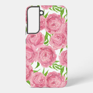 Coque Samsung Galaxy Pivoines roses aquarelle