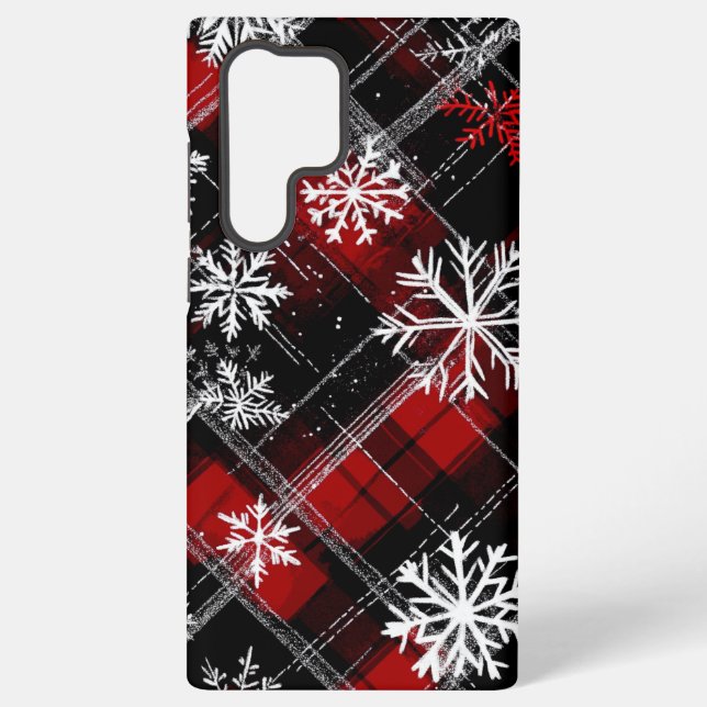 Coque Samsung Galaxy Plaid neigeux (Verso)