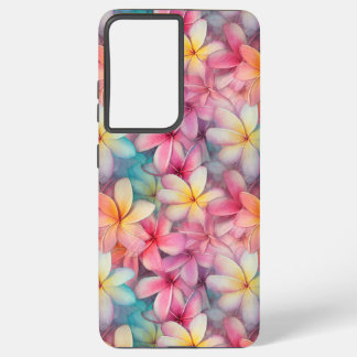 Coque Samsung Galaxy Plumeria tropicale colorée Frangipani