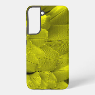 Coque Samsung Galaxy Plumes d'aile d'oiseau jaune motif
