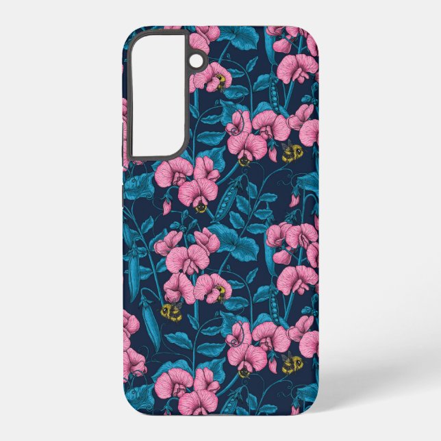 Coque Samsung Galaxy Pois doux et bourdons, rose et bleu (Verso)