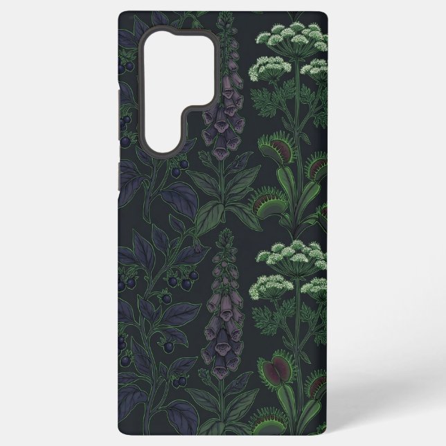 Coque Samsung Galaxy Poisonous Plants Dark Botanical Pattern Phone Case (Verso)