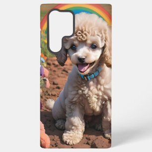 Coque Samsung Galaxy Poodle mignon avec arc-en-ciel