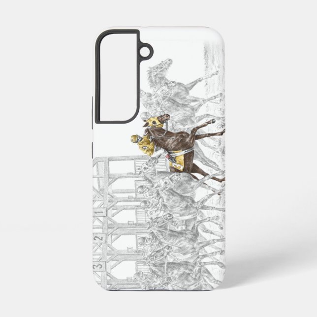 Coque Samsung Galaxy Porte de départ de la course de cheval (Verso)