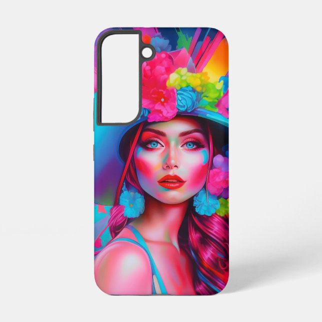 Coque Samsung Galaxy Portrait floral de Neon Imaginaire (Verso)
