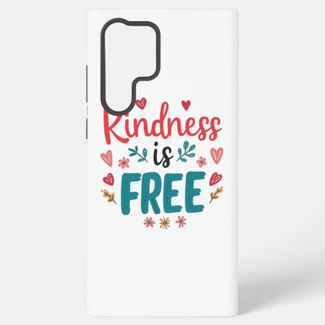 Coque Samsung Galaxy Positive "Be Kind" Message with Hearts (Verso)