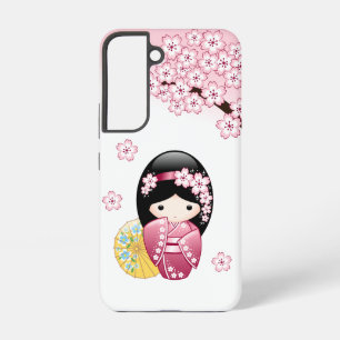 Coque Samsung Galaxy Poupée Kokeshi Printemps - Cute Geisha Japonaise