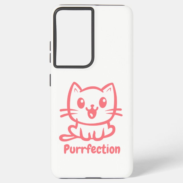 Coque Samsung Galaxy Purfection, Très Mignonne Chat Anime (Verso)