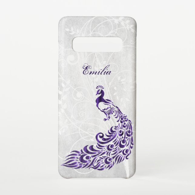 Coque Samsung Galaxy Purple Peacock Personnalisé Samsung Galaxy Coque (Dos)