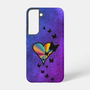 Coque Samsung Galaxy Rainbow heart and Butterfly