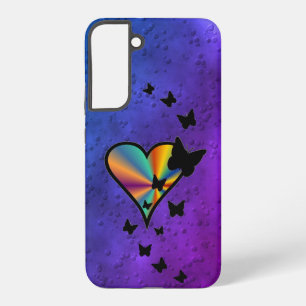 Coque Samsung Galaxy Rainbow heart and Butterfly