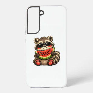 Coque Samsung Galaxy Raton laveur mignon avec pastèque