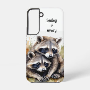 Coque Samsung Galaxy Raton laveurs mignons en couple personnalisés Amou