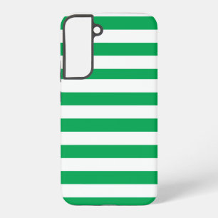 Coque Samsung Galaxy Rayures de cabane vertes et blanches 
