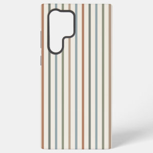 Coque Samsung Galaxy Rayures verticales Bohème de tons terreux Motif mi