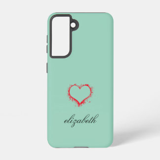 Coque Samsung Galaxy red heart shape colorful background personalized