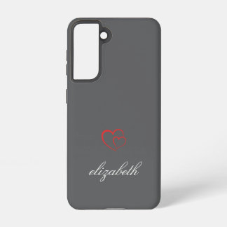 Coque Samsung Galaxy red heart shape colorful background personalized