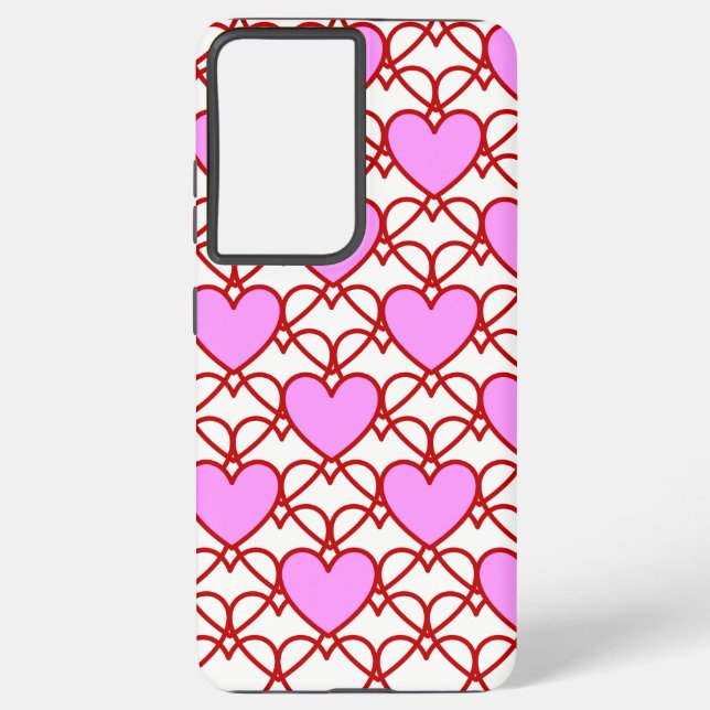 Coque Samsung Galaxy Réseau de coeur (Verso)