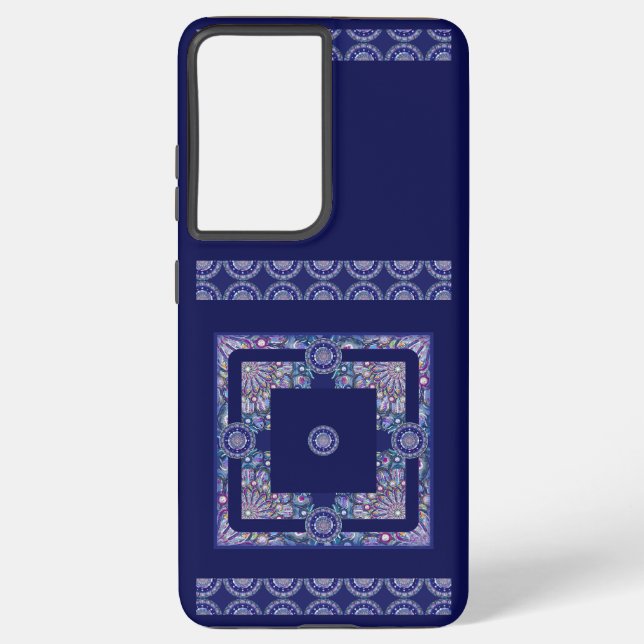 Coque Samsung Galaxy Rosace bleue (Verso)