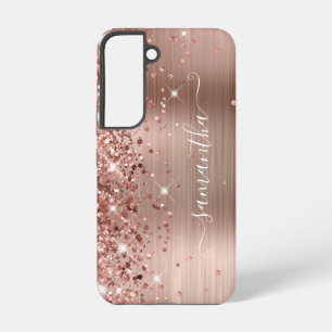 Coque Samsung Galaxy Rose Gold Pailleté Papier Aluminium Féminin Signat