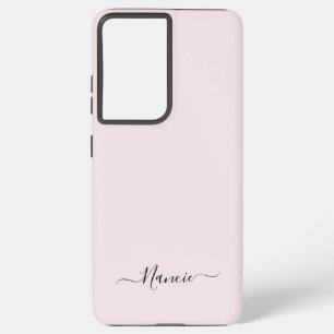 Coque Samsung Galaxy Rose vif moderne avec script Nom personnalisé