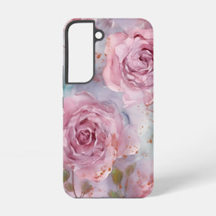 Coque Samsung Galaxy Roses roses et bleues
