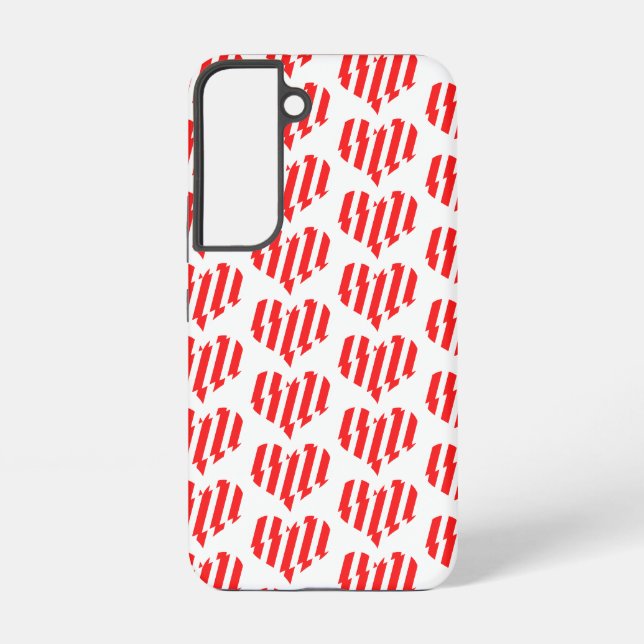 Coque Samsung Galaxy Rouge Abstrait n Blancs Valentine Coeur (Verso)