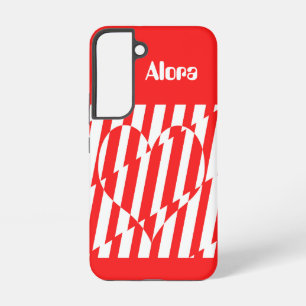 Coque Samsung Galaxy Rouge Abstrait n Blancs Valentine Coeur