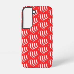 Coque Samsung Galaxy Rouge Abstrait n Blancs Valentine Coeur